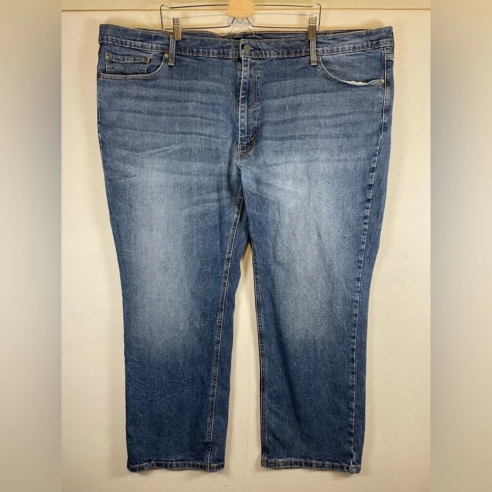 Levi’s 541 Athletic Fit Jeans Mens 52x29 Blue Stretch Tapered Denim